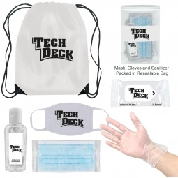 White On-The-Go Backpack Promotional Care Kit
