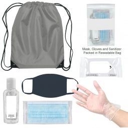Grey On-The-Go Backpack Promotional Care Kit