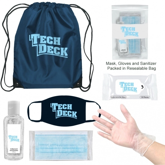 Navy On-The-Go Backpack Promotional Care Kit