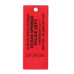 Red 3-Tone Plastic Custom Safety Whistle