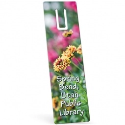 White Full Color Custom Bookmark w/ Page Slot - 2" w x 7" h