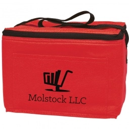 Red Non-Woven Insulated Custom Cooler Bag - 6 Can