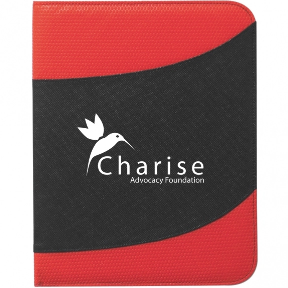 Red Non-Woven Bubble Promotional Padfolio - 8.5"w x 11"h