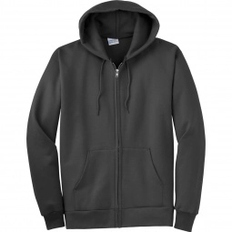 Charcoal Port & Company Ultimate Full Zip Custom Hooded Sweatshirt - Colors