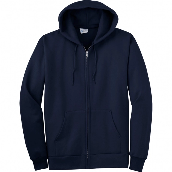 Navy Port & Company Ultimate Full Zip Custom Hooded Sweatshirt - Colors
