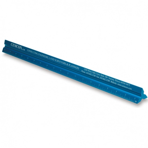 Blue Solid Triangular Engineer Scale Customized Rulers - 12