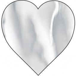 Shiny Silver Heart Shaped Lapel Sticker Custom Sticker Rolls