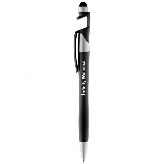 Black - Javelin Style Custom Stylus Pen w/ Phone Stand 