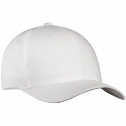White Port Authority Flexfit Cotton Twill Custom Caps