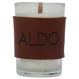 Mahogany Traverse Leather Wrapped Scented Custom Candle - 8 oz.
