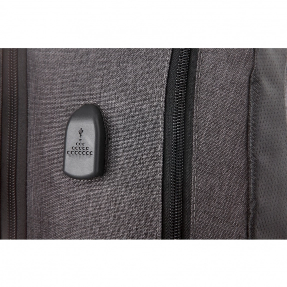 USB Port Heathered TSA Custom Laptop Backpack - 17"