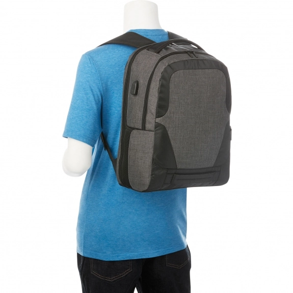 In Use - Heathered TSA Custom Laptop Backpack - 17"