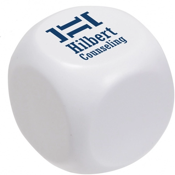 White - Slow-Release Squishy Custom Stress Balls - Rounded Cube