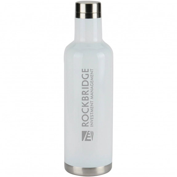 White - Laser Engraved Stainless Vacuum Custom Bottle – 25 oz