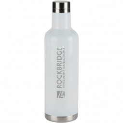 White - Laser Engraved Stainless Vacuum Custom Bottle – 25 oz
