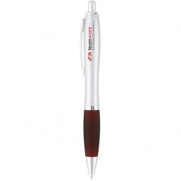 Merlot Silver Rubber Grip Ballpoint Promotional Pen