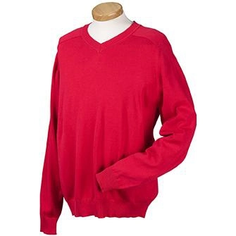 Red Devon & Jones V-Neck Custom Sweater - Men's