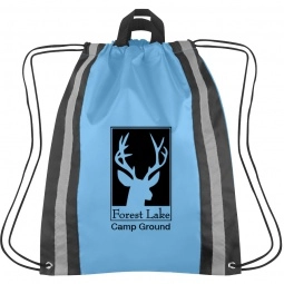 Carolina Blue Reflective Custom Drawstring Backpack