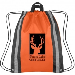 Orange Reflective Custom Drawstring Backpack