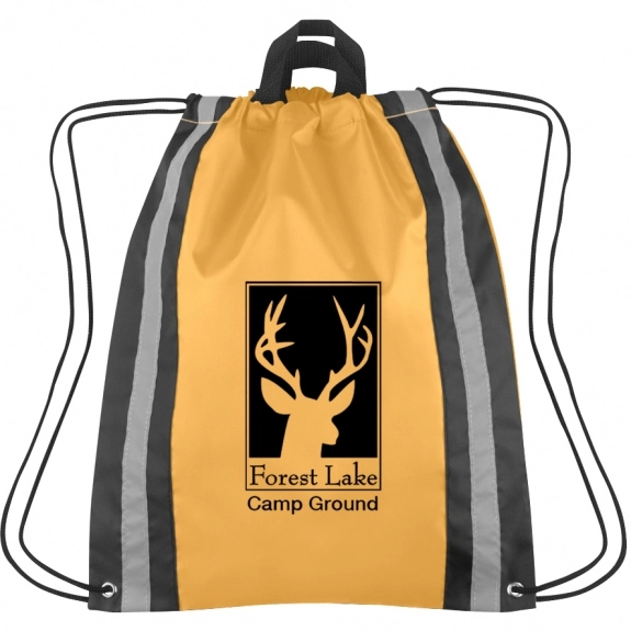 Yellow Reflective Custom Drawstring Backpack