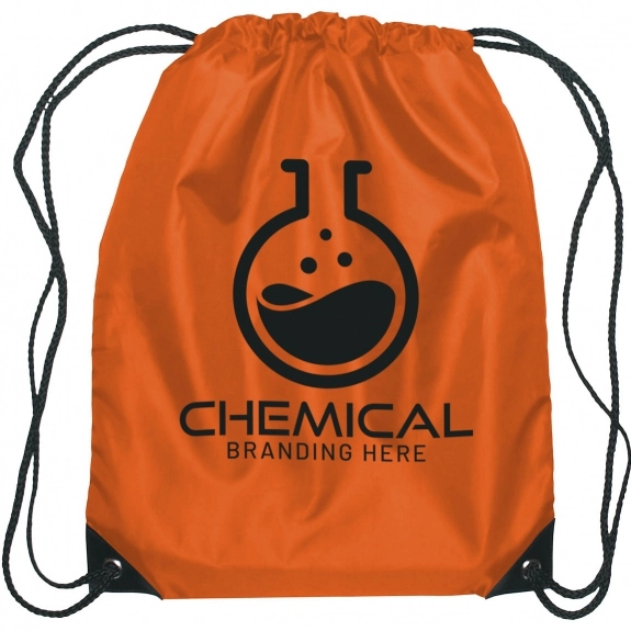 Burnt Orange Budget Custom Drawstring Bag w/Reinforced Corners 