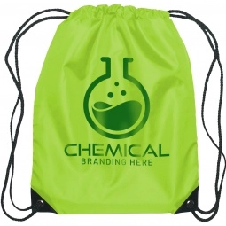 Lime Budget Custom Drawstring Bag w/Reinforced Corners 