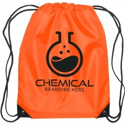 Orange Budget Custom Drawstring Bag w/Reinforced Corners 