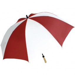 Burgundy/White Wind Resistant Golf Custom Umbrella - 60"