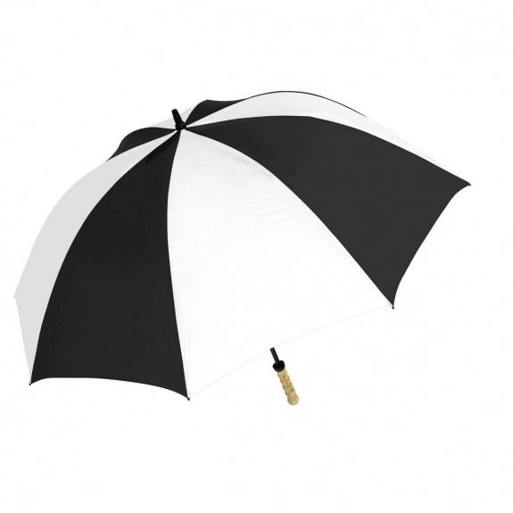 Black/White Wind Resistant Golf Custom Umbrella - 60"