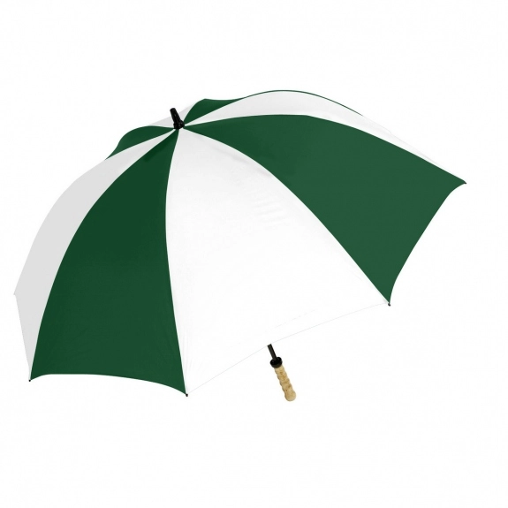 Hunter Green/White Wind Resistant Golf Custom Umbrella - 60"