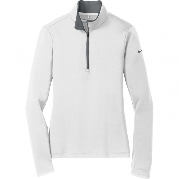 White/Dark Grey Nike Golf Dri-FIT Stretch 1/2 Zip Custom Jackets