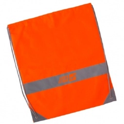 Neon Orange - Reflective Custom Drawstring Tote Bag - 14"w x 17"h