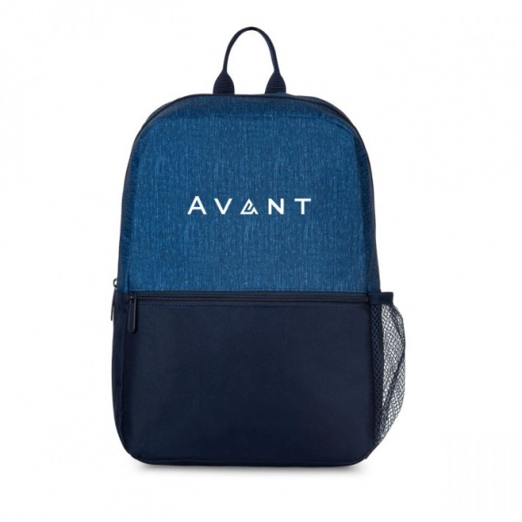 Navy Blue - Two-Tone Heather Promotional Backpack