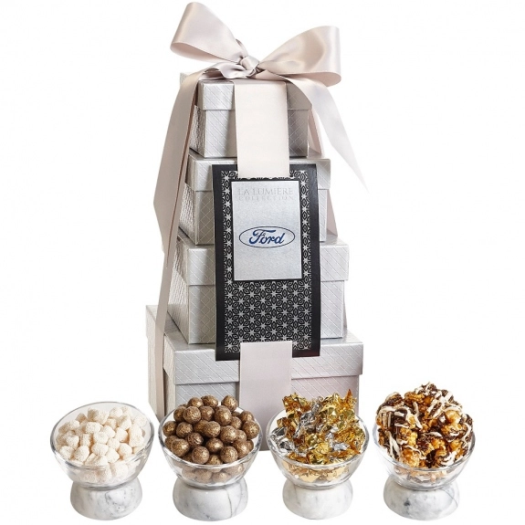 Silver Grand Twilight Tower Promotional Gift Snack Boxes