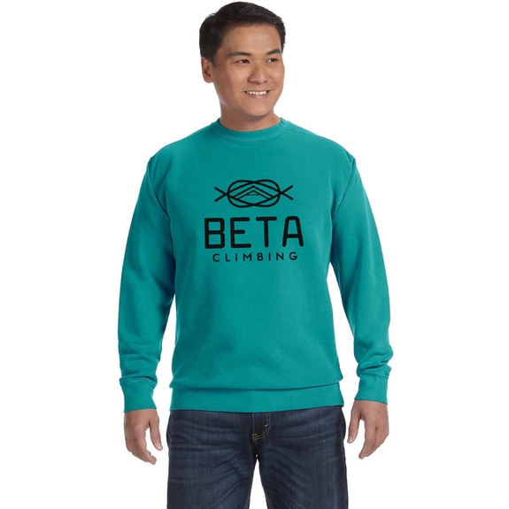 Seafoam Comfort Colors Custom Logo Crewneck Sweatshirt