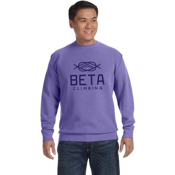 Violet Comfort Colors Custom Logo Crewneck Sweatshirt