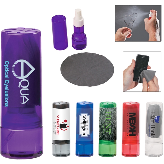 Group - Custom Branded Device Cleaning Spray w/ Microfiber Cloth
