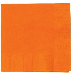 Sunkissed Orange 2-Ply Color Imprinted Beverage Napkins - 5"w x 5"h