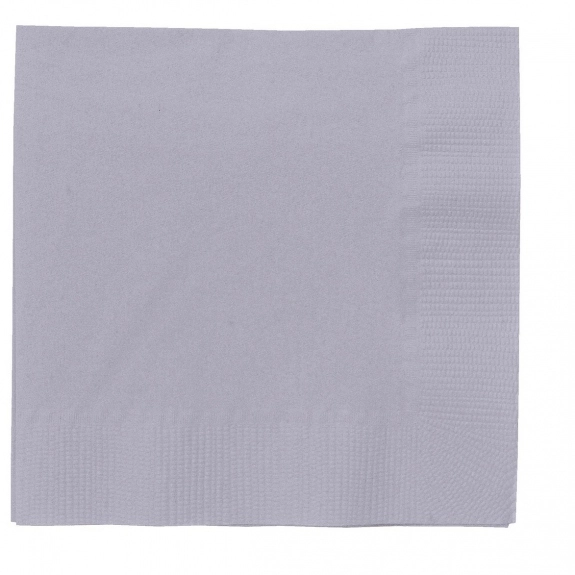 Silver 2-Ply Color Imprinted Beverage Napkins - 5"w x 5"h
