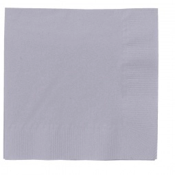 Silver 2-Ply Color Imprinted Beverage Napkins - 5"w x 5"h