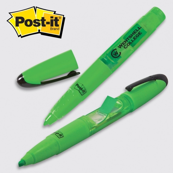 Green Post-it Notes Custom Printed Flag Promotional Highlighter