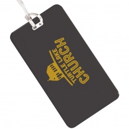 Black Plastic Custom Luggage Tag w/ ID Card