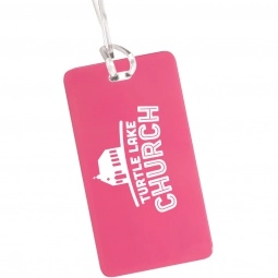 Pink Plastic Custom Luggage Tag w/ ID Card