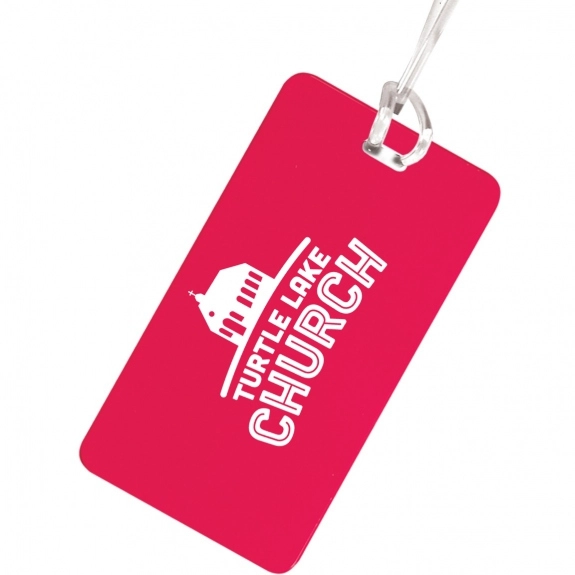 Red Plastic Custom Luggage Tag w/ ID Card