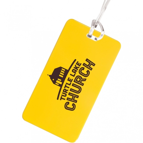 Yellow Plastic Custom Luggage Tag w/ ID Card