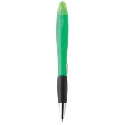 Neon Green Blossom Colorful Promotional Pen & Highlighter w/ Black Grip
