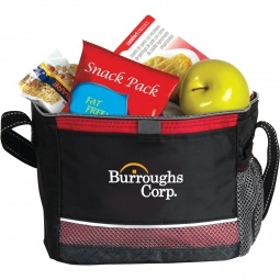 Black/Red Atchison Icy Bright Promotional Lunch Cooler Bag - 6 Can