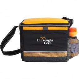 Black/Goldenrod Yellow Atchison Icy Bright Promotional Lunch Cooler Bag - 6