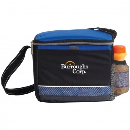Black/Blue Atchison Icy Bright Promotional Lunch Cooler Bag - 6 Can