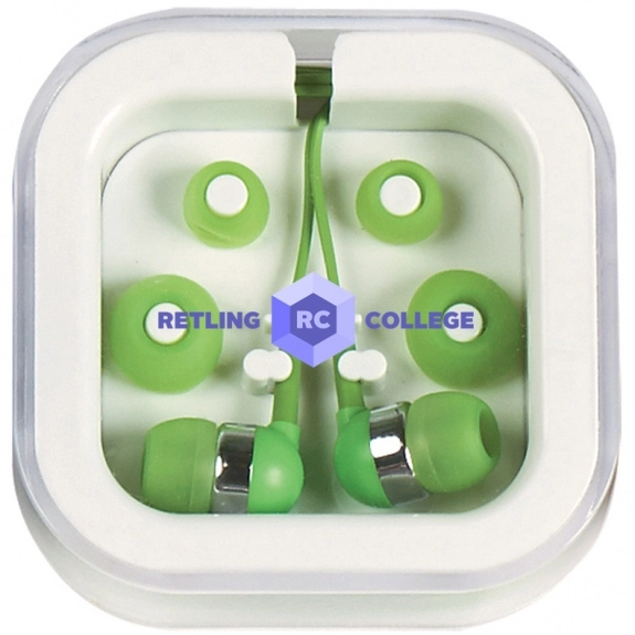 Lime Promotional Earbuds in Travel Case
